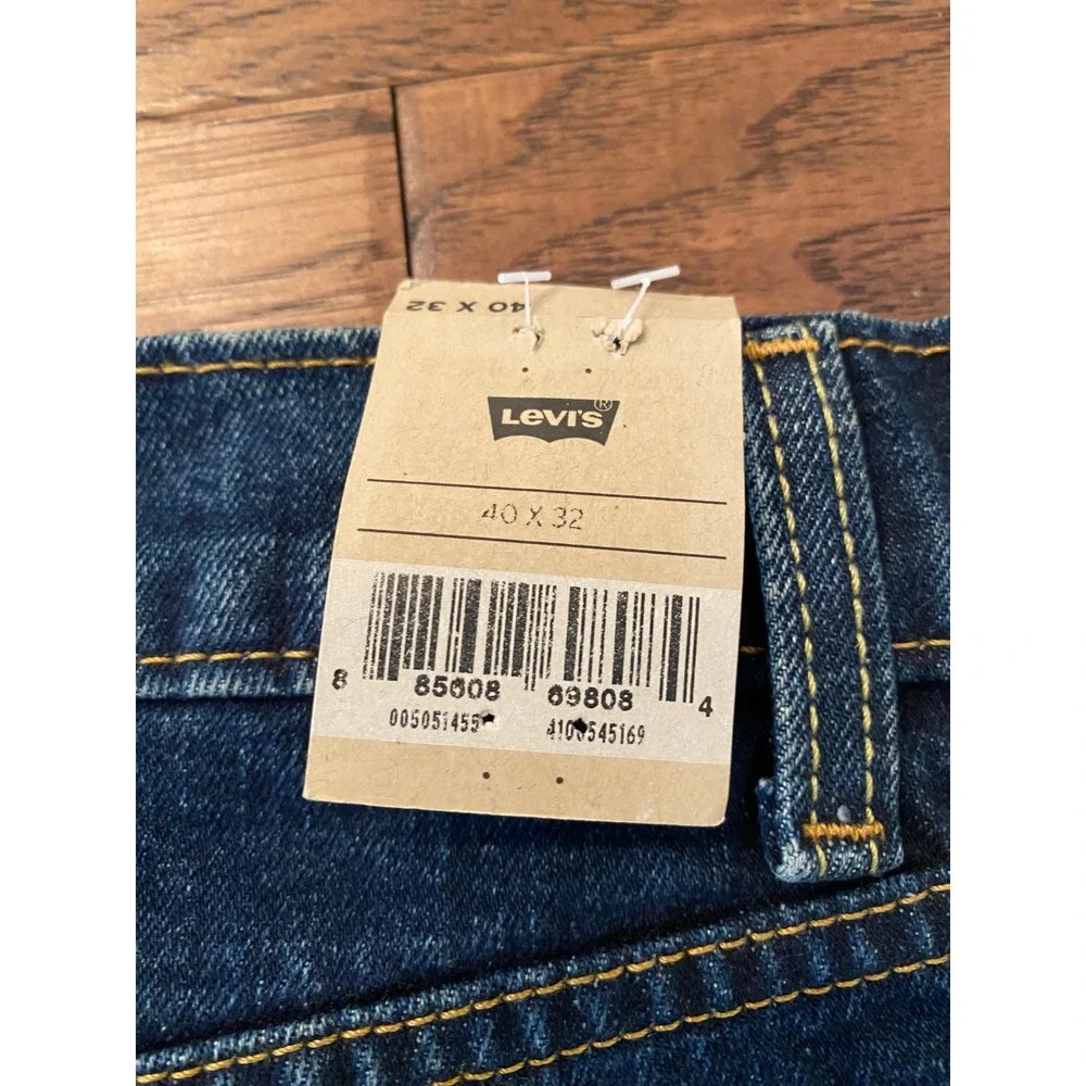 Levis 505 Regular Fit Dark Wash Jeans Mens 40x32 Straight Leg Blue 005051455